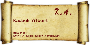 Kaubek Albert névjegykártya