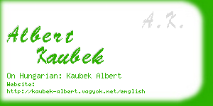 albert kaubek business card